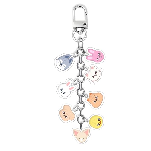 ZORBES® Cartoon Keychain for Kids, Stray Kids Keychain Cute Animal Pendant, Acrylic Double Sided Pattern SKZ Backpack Pendant ZORBES® Cartoon Keychain for Kids, Stray Kids Keychain Cute Animal Pendant, Acrylic Double Sided Pattern SKZ Backpack Pendant